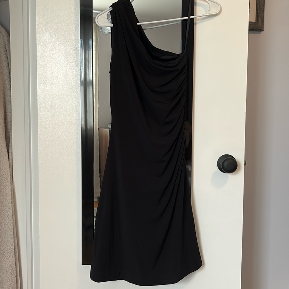 Laundry black one shoulder dress